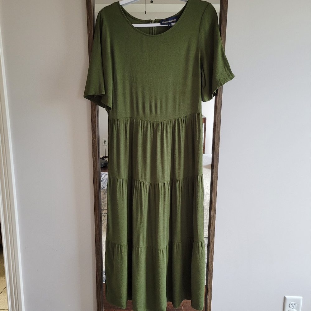 Modcloth RARE princess highway Fall Cottagecore boho tiered Modest midi dress